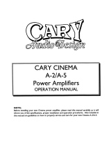 Cary Audio Design Cinema A-2, A-3, A-5, A-2/200, A-3/200, A-5/200 Omaniku manuaal