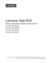 Lenovo Tab E10 Kasutusjuhend