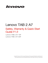 Lenovo Tab Series User Tab 2 A7-20 Lühike juhend