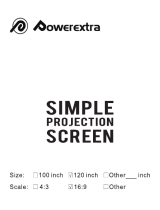 Powerextra Powerextra Projector Screen, 120 inch 16:9 HD Foldable Anti-Crease Portable Washable Projection Screen for Home Theater Outdoor Support Double Sided Projection Kasutusjuhend