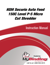 MyBinding HSM Securio Auto Feed 150C Level 4 Micro Cut Shredder Kasutusjuhend