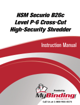 MyBinding HSM Securio B26c Level P-6 Cross-Cut High-Security Shredder Kasutusjuhend