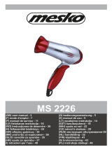 Mesko MS 2226 Red Hair Dryer Kasutusjuhend