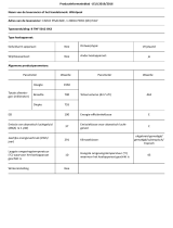 Whirlpool B TNF 5012 OX2 Product Information Sheet