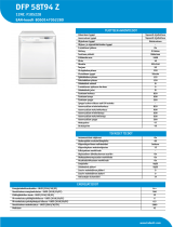 Indesit DFP 58T94 Z Product data sheet