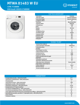 Indesit MTWA 81483 W EU Product data sheet