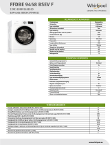 Whirlpool FFDBE 9458 BSEV F NEL Data Sheet