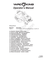 Simplicity MULTI-LANGUAGE OPERATOR'S MANUAL, YARD KING RIDING MOWER 15.5HP 42" Kasutusjuhend