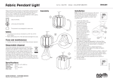 North Light Taklampa tyg rund 28 cm Omaniku manuaal