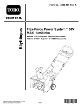 Toro Flex-Force Power System 60V MAX Snowthrower Kasutusjuhend