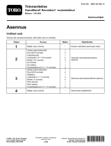 Toro Trimmer Rack, GrandStand Revolution Mower paigaldusjuhend