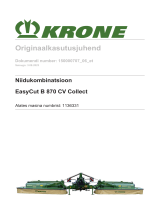 Krone BA EasyCut B 870 CV Collect Kasutusjuhend