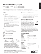 North Light Mini LED ljusslinga utomhus / inomhus Omaniku manuaal