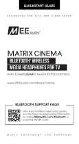 Mee Audio Matrix Cinema Low Latency Bluetooth Wireless Headphones Kasutusjuhend